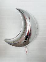 F Шар фигура Месяц серебро 36" (БГ-39)