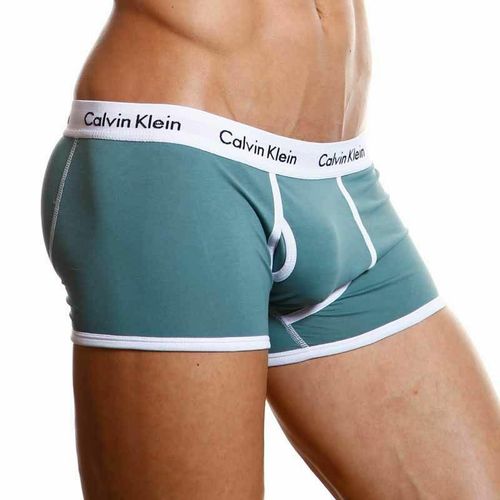 Мужские трусы боксеры изумрудные Calvin Klein 365  Trunks Emerald