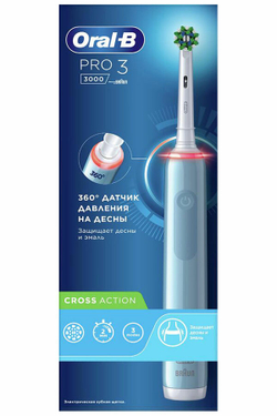 Зубная щетка электрическая Oral-B Pro 3/D505.513.3 CrossAction голубой