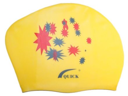 Шапочка для плавання для длинных волос QUICK звёзды  (Жёлтый)