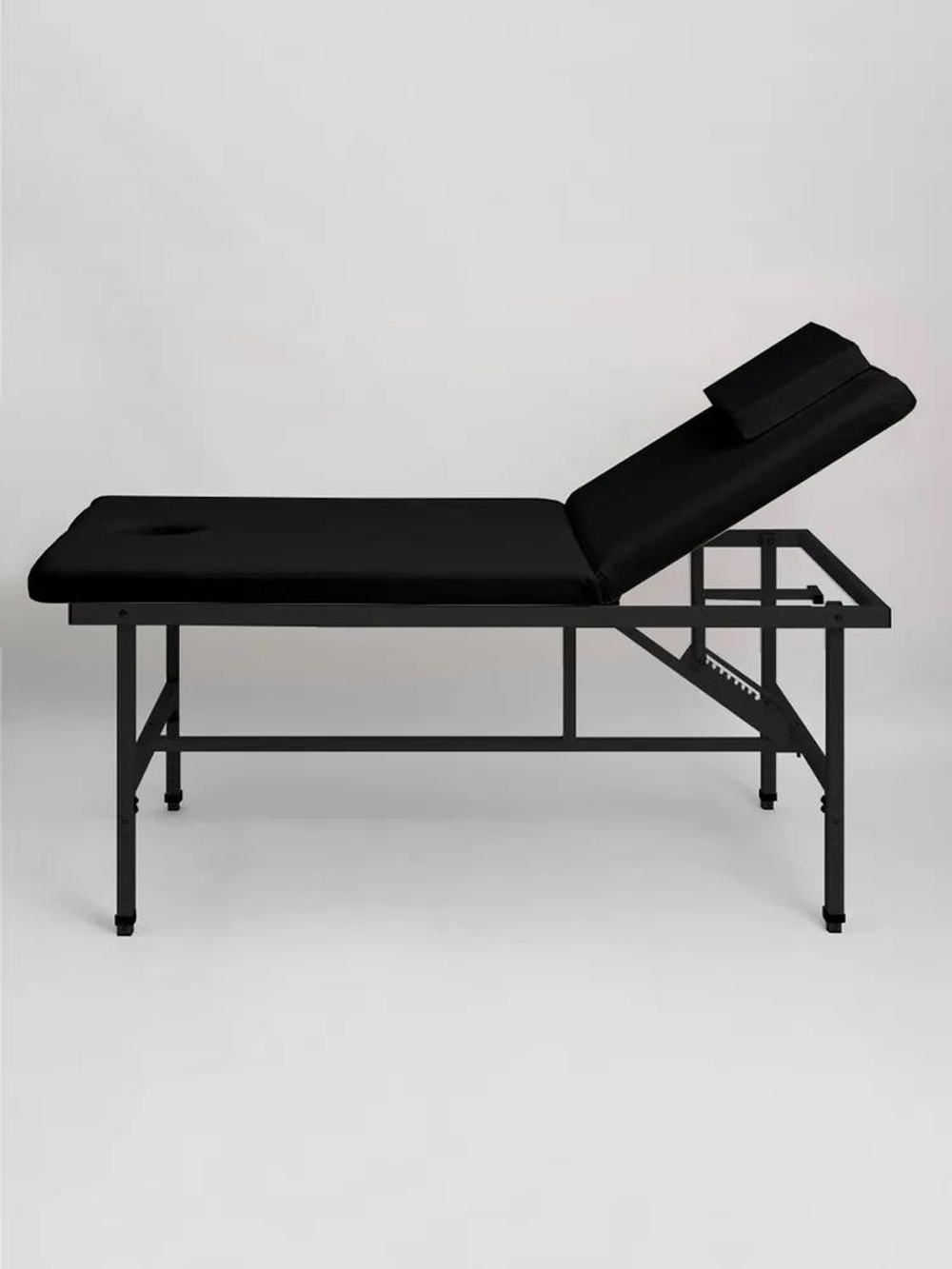 Массажный стол стационарный Massagecomplekt, с регулировкой высоты и вырезом для лица, 190/70, черный