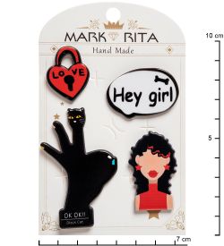 MR- 83 Н-р брошей с цанговым зажимом бабочка «Гламурный стиль» Mark Rita