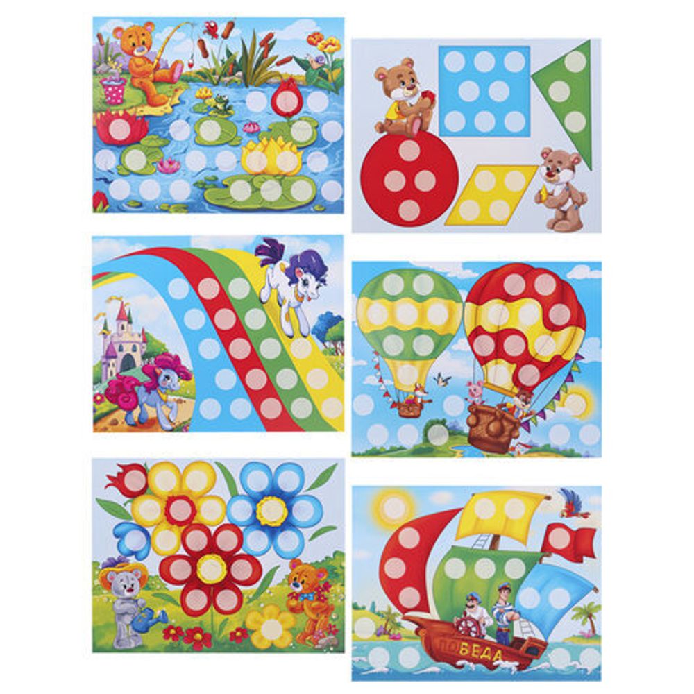 Мозаика пластиковая в чемодане "Мозайкин", 48 деталей ширина 3 см, 16 карточек, РЫЖИЙ КОТ, И-7495