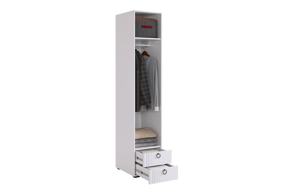 Шкаф однодверный "Ева" 101.01 (Белое дерево/Белый матовый)