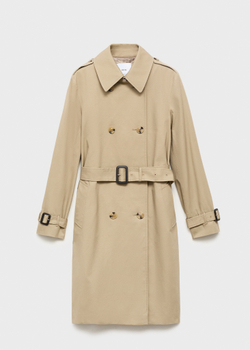 MANGO Классический тренч, бежевый