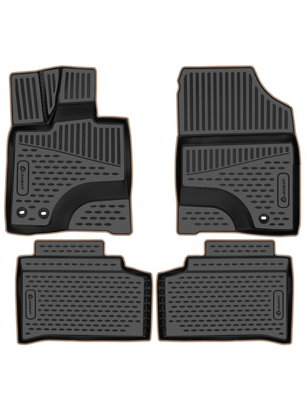 Коврики в салон для CHANGAN UNI-K (I) 2020-, 4 шт. (бежевый кант, полиуретан) KANT.ELEM3DA67032210K.BG