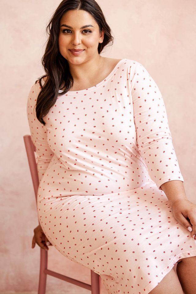 Хлопковая сорочка plus size 25W Angie