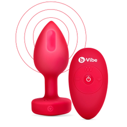 b-Vibe VIBRATING HEART SHAPE JEWEL PLUG M/L - Анальная пробка с ДУ