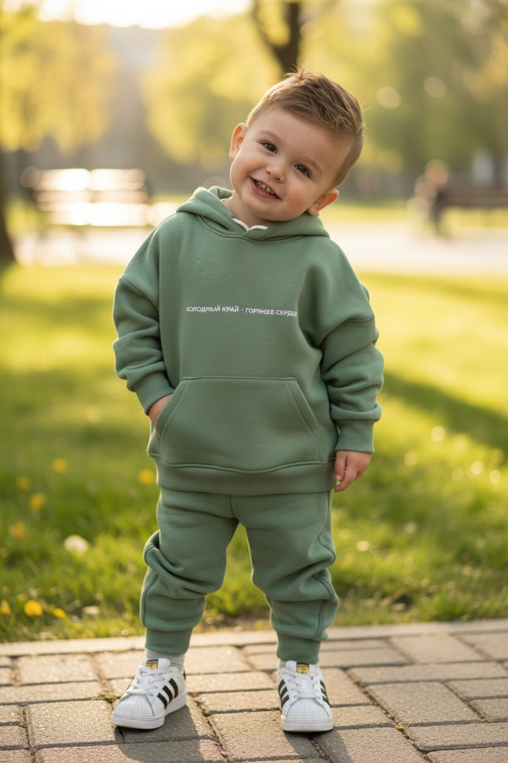 Худи с начесом детское Холодный край - горячее сердце