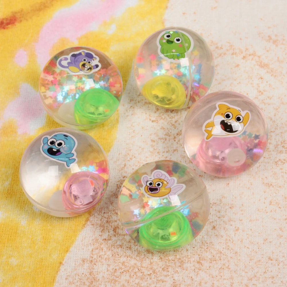 Мяч 6,5 см «Морские жители» (попрыгун с водой и подсветкой) СТИКЕР НА ВЛОЖЕНИЕ