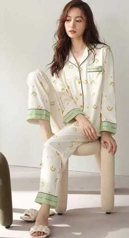 Пижама жен. б/в штаны+рубашка д/р В2629