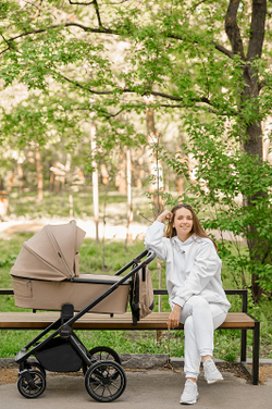 Детская коляска Peppy Monaco 2 в 1 Black (черный), рама черная матовая