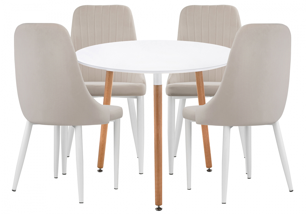 Обеденная группа Woodville Уин 80 white, beige