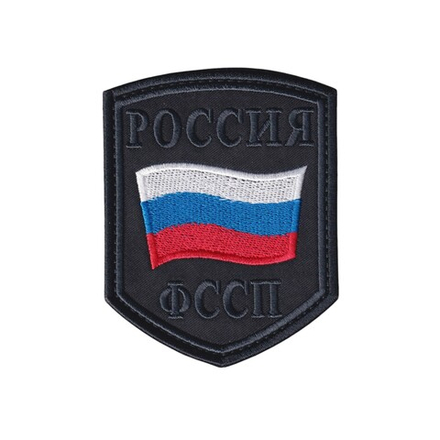 Нашивка ( Шеврон ) На Рукав ФССП России ( Цветной Триколор ) Графит