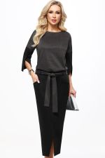 Платье трикотажное двухцветное с поясом DStrend (Акция)