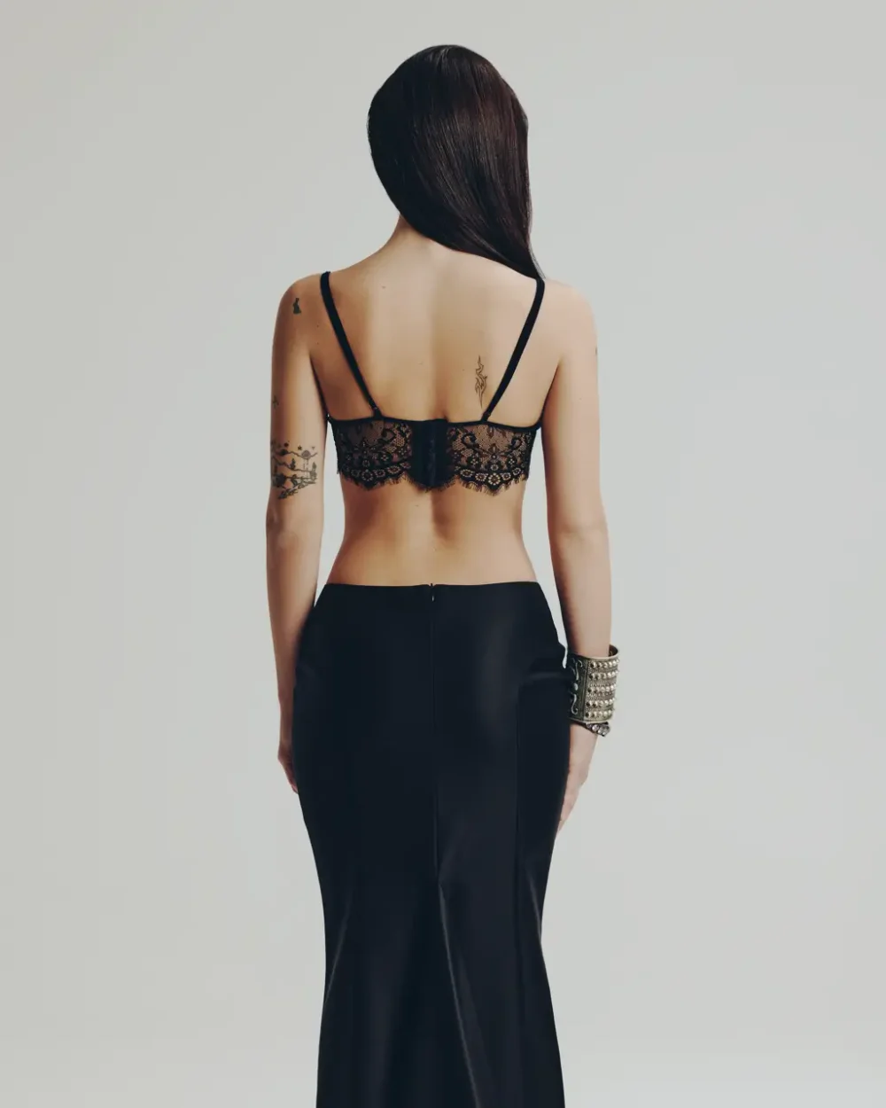 Юбка в пол из шерсти, Черный