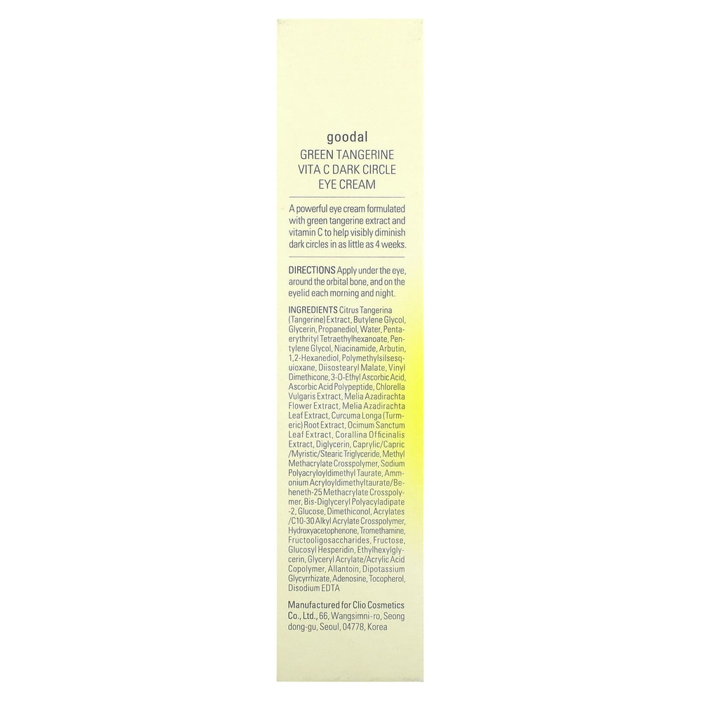Goodal, Green Tangerine Vita-C Dark Circle Eye Cream, 30 мл (1,01 жидк. унц.)