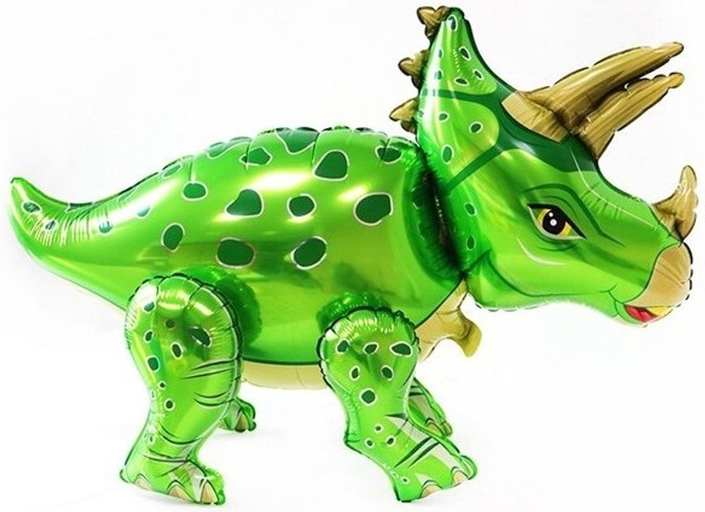 Шар 3D (36&#39;&#39;/91 см) Фигура, Динозавр Трицератопс, Зеленый, 1 шт. в уп.