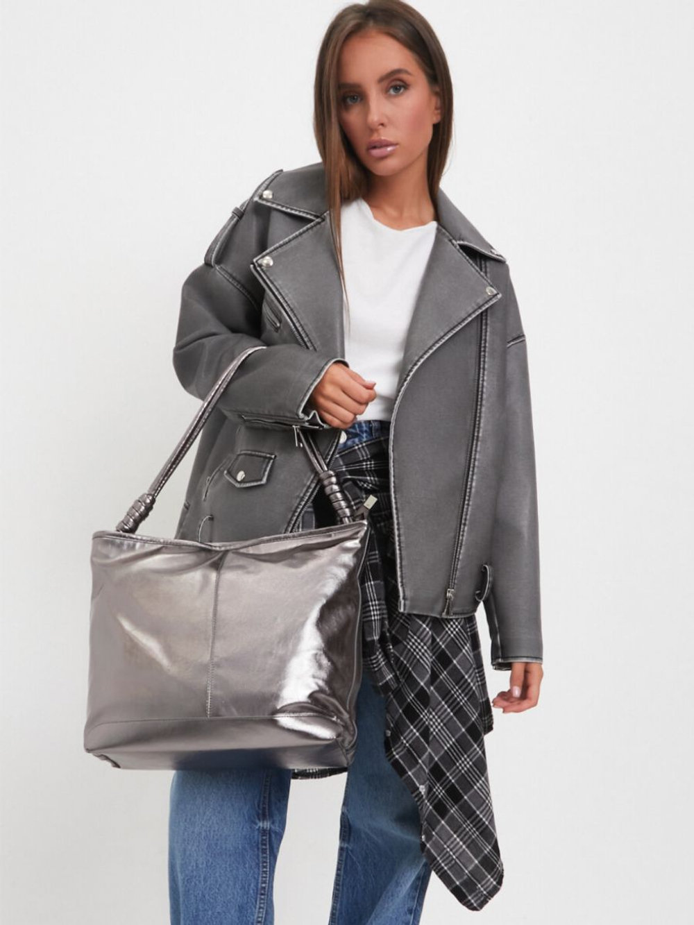 GERA Сумка женская на плечо, шоппер, экокожа глянцевая