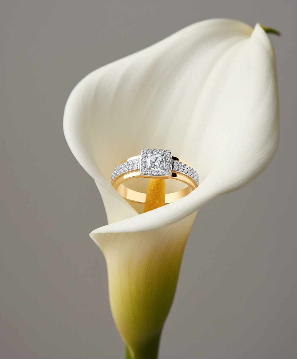 Кольцо из золота с фианитом, 019341