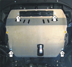 Защита картера Двигателя, КПП. 5 мм, Алюминий. для Mazda CX-7 2006-2009, Mazda CX-7 2009-2012, Mazda CX-7 2012-2015 MOTODOR.31102