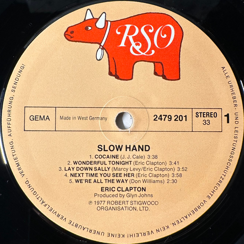 Eric Clapton ‎– Slowhand (Германия 1977г.)