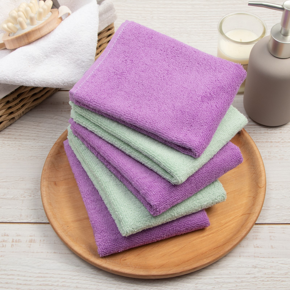 Набор махровых салфеток 30х30 см -5шт, 100% хл, 340гр/м2