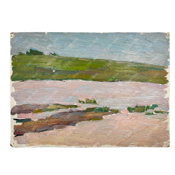 Динес Ю. С. Берег. Этюд. Картон, масло. 1950 г.