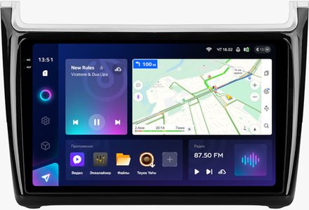 Магнитола для Volkswagen Polo 5 2009-2020 (рамка черная глянцевая) - Teyes CC3-2K QLed Android 10, ТОП процессор, SIM-слот, CarPlay