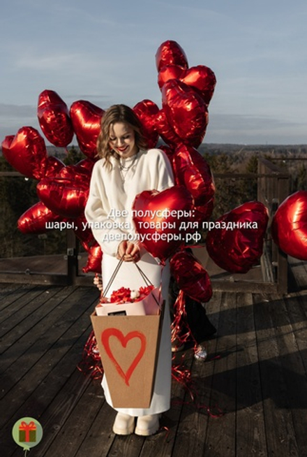 Набор фольгированных сердец