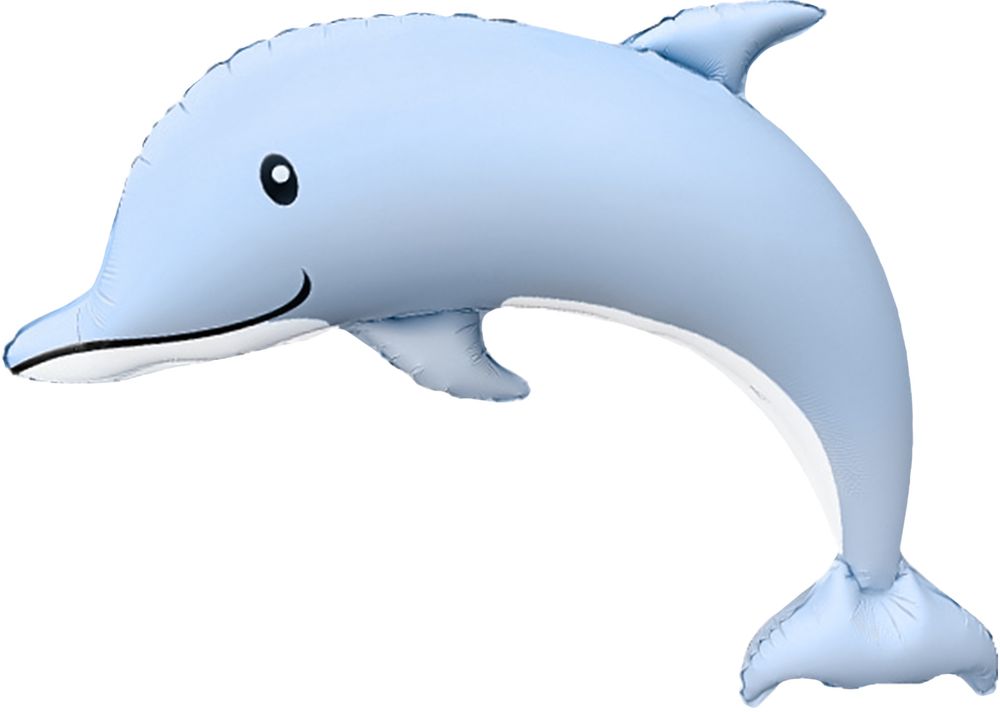 Шар (46''/117 см) Фигура, Дельфин, Голубой, Сатин, 1 шт. Шар (46''/117 см) Фигура, Дельфин, Голубой, Сатин, 1 шт.