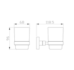 Стакан для зубных щеток с держателем WONZON & WOGHAND POLO, Темное золото (WW-8921-DG)
