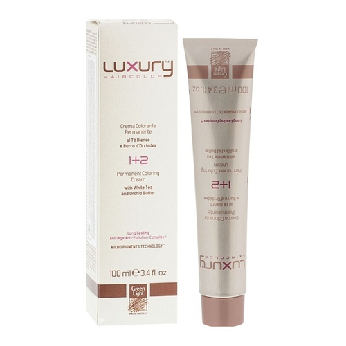 Стойкая крем-краска для волос Оттенок 6.5 Темный махагоновый блондин Green Light Luxury Hair Color Permanent Coloring Cream Dark Mahogany Blond 100мл