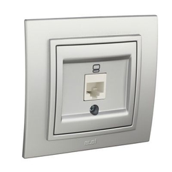 Розетка компьютерная САТ6 Zena EL-BI цвет серебро 500-011000-247 - 1 шт