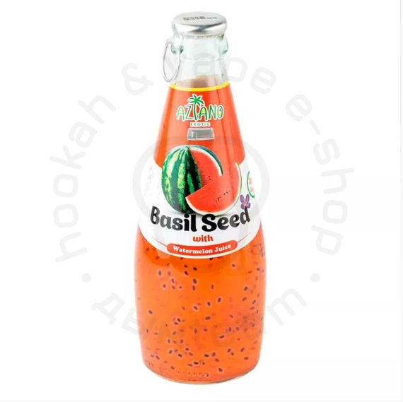 Нектар Aziano Арбуз с семенами базилика 30% (Watermelon Juice with Basil Seed Drink) 290мл (М)