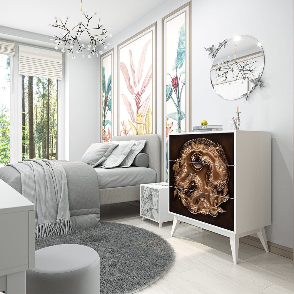 Комод Яблоко Евы с 3 ящиками Айс