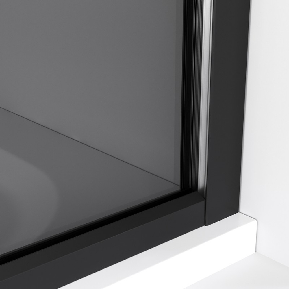 Душевая перегородка Niagara Nova NG-689-12TBLACK (120х200) черный матовый,стекло тонированное,1 место