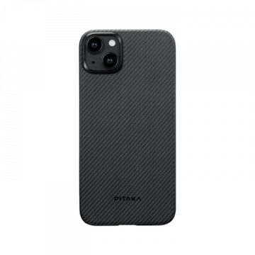 Чехол Pitaka MagEZ Case 4 для iPhone 15 Plus (6.7"), черно-серый узкое плетение, кевлар (арамид)