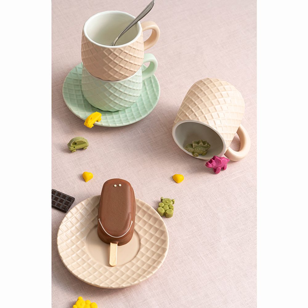 Чайная пара Marshmallow 300 мл цвета топленого молока