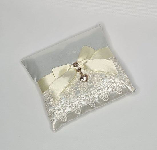 Подушечка для колец квадратная айвори 15х15см №1543.120