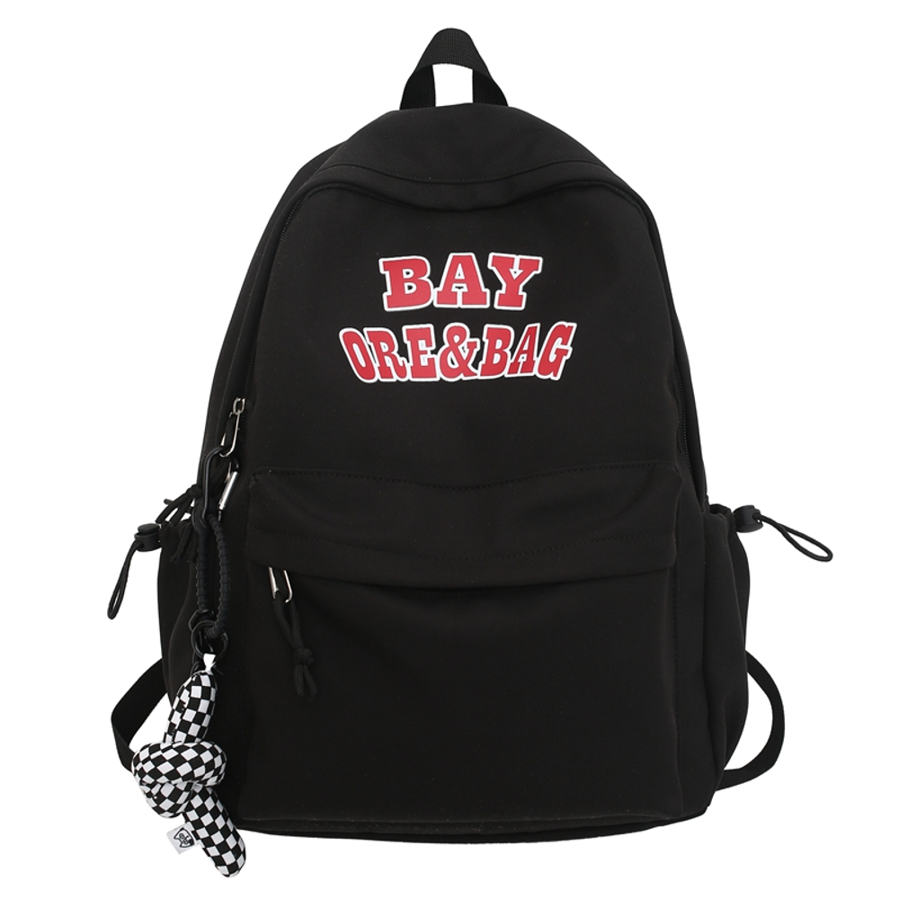 BESSIO Nylon Backpack Unisex Ecru/Black/Red/Blue