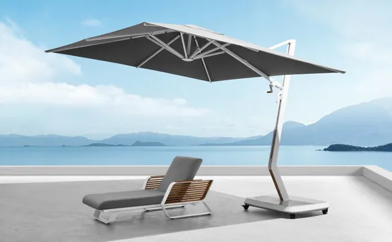 Зонт профессиональный Wing 3х3 м, тик, тортора. База и светильник в комплекте