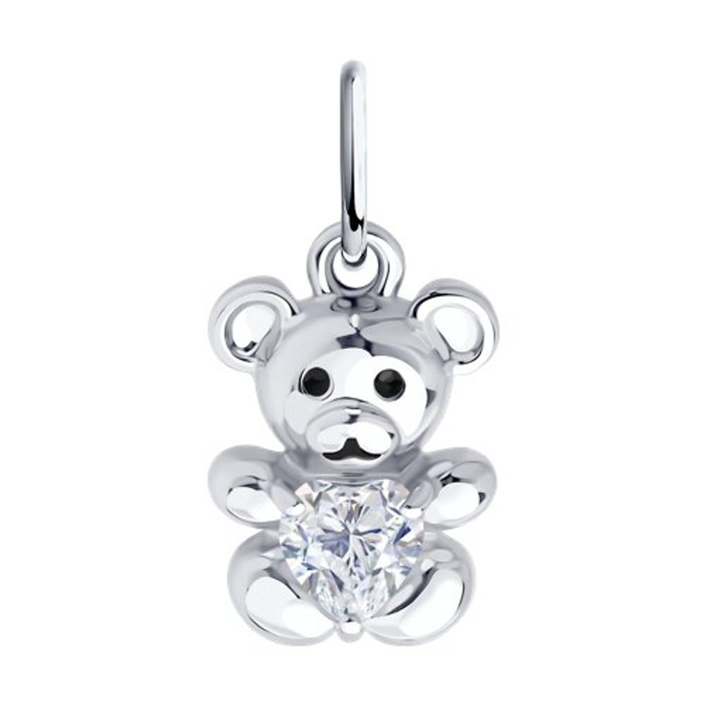 Подвеска из серебра с фианитами