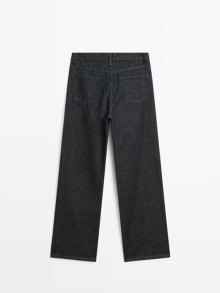 Massimo Dutti Джинсы с высокой посадкой и широкими штанинами, темно-синий