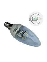 Светодиодная LED лампа С37 Е14 4,2W. свеча 3шт