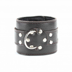 Коричневые кожаные наручники на металлической цепочке (Цвет: коричневый)