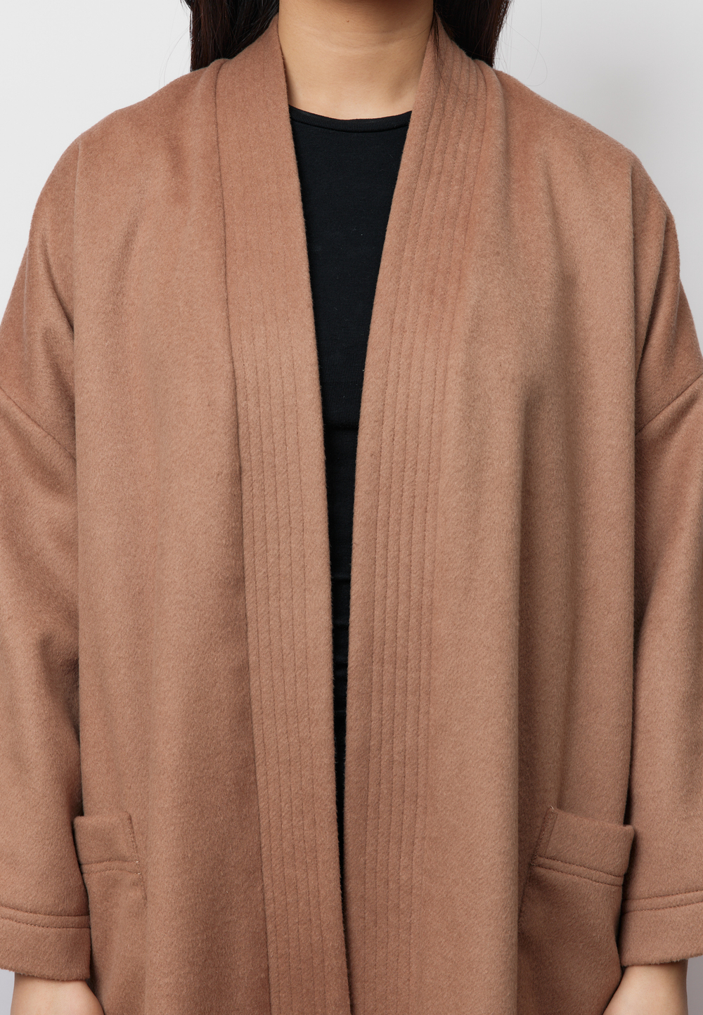 Шапан шерстяной удлиненный на запах CAMEL