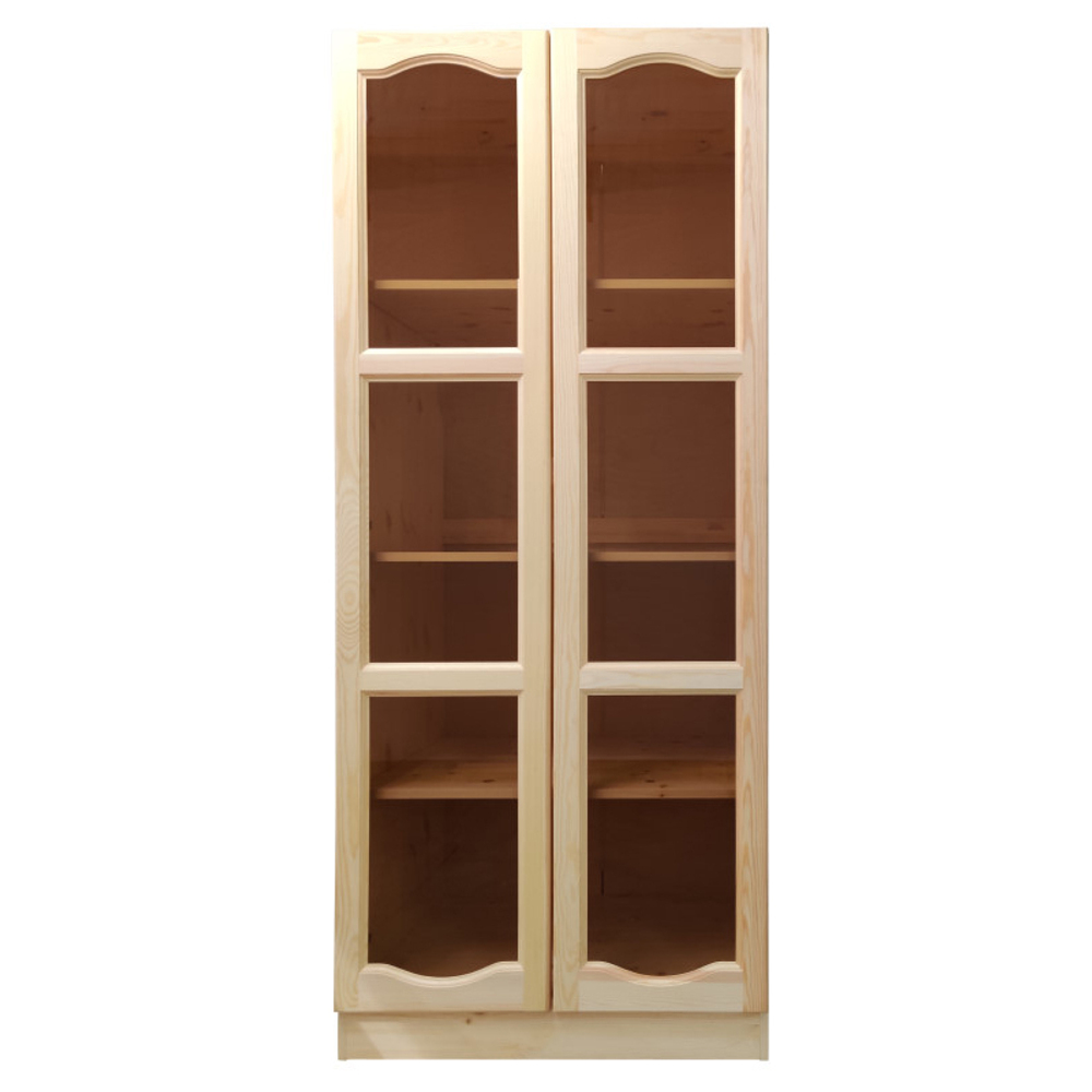 Шкаф витрина двухдверная 1000, бесцветный акриловый лак