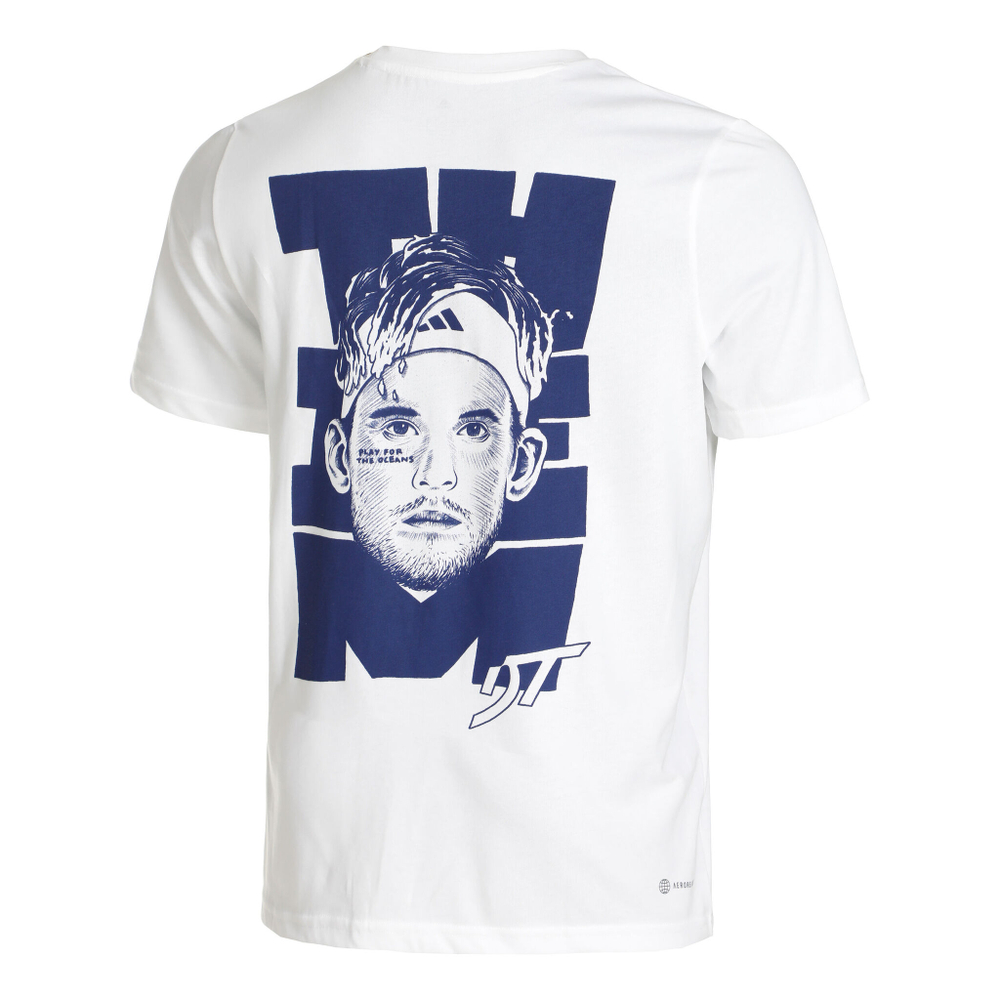 Мужское теннисное поло adidas Thiem Graphic T-Shirt Men - White, Blue