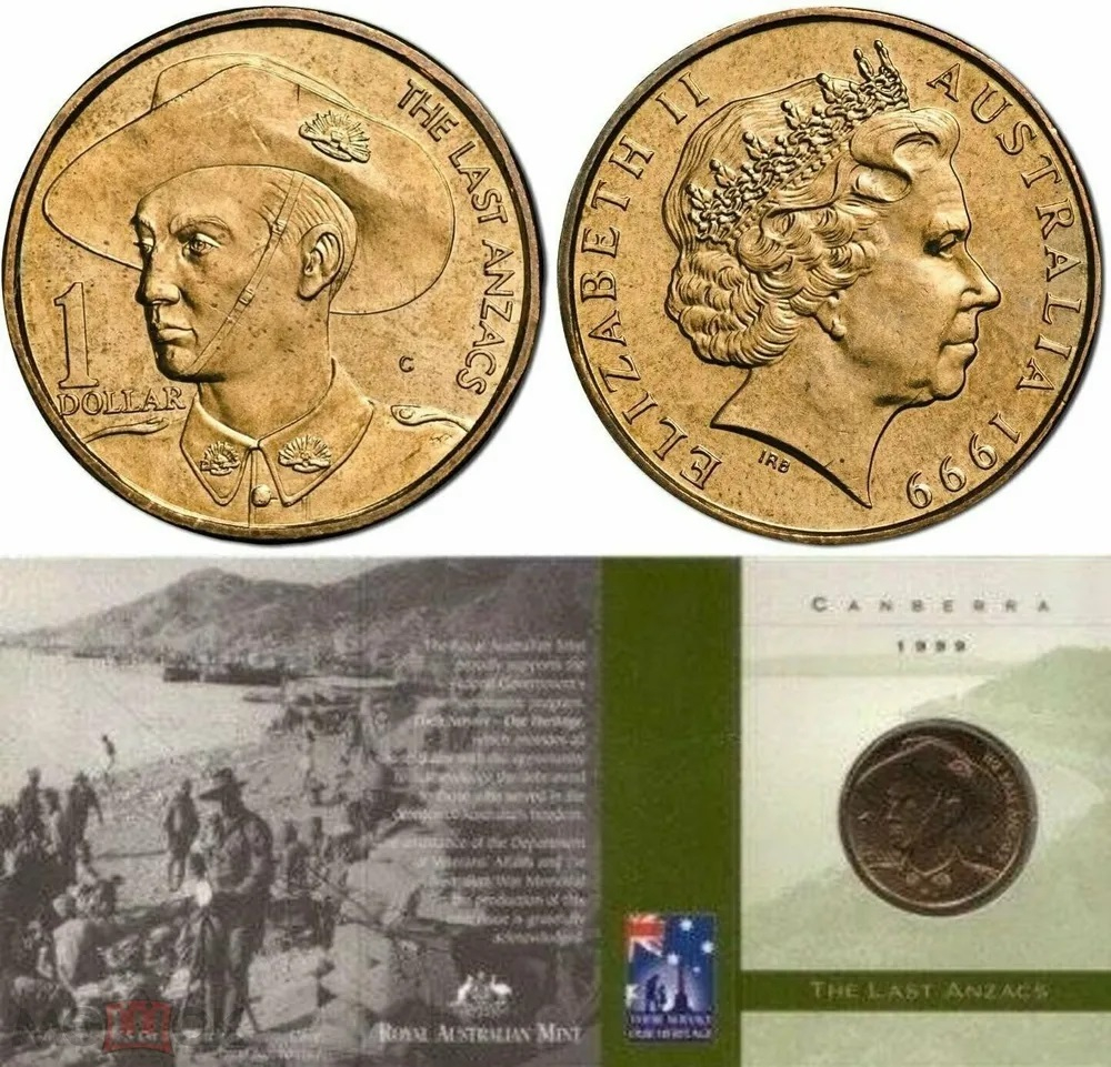 Австралия 1 доллар, 1999 Последние из АНЗАК UNC